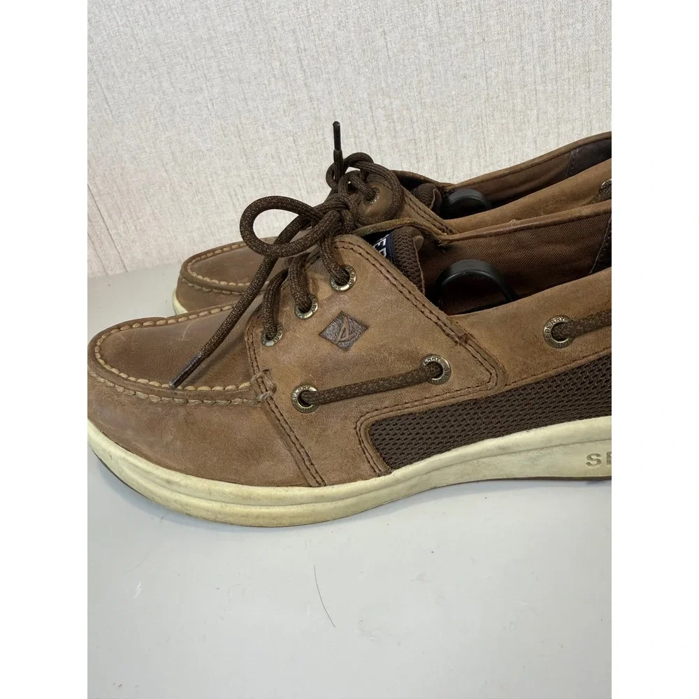 SPERRY Top-Sider size 8.5 Mens Convoy‎ 3-Eye Boat Shoe STS17292 Brown Leather